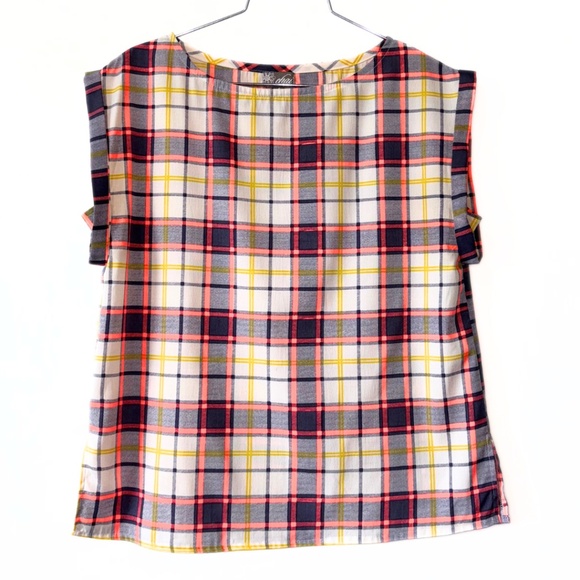 Chai Fashions Plaid Sleeveless Top Size S - Picture 1 of 6
